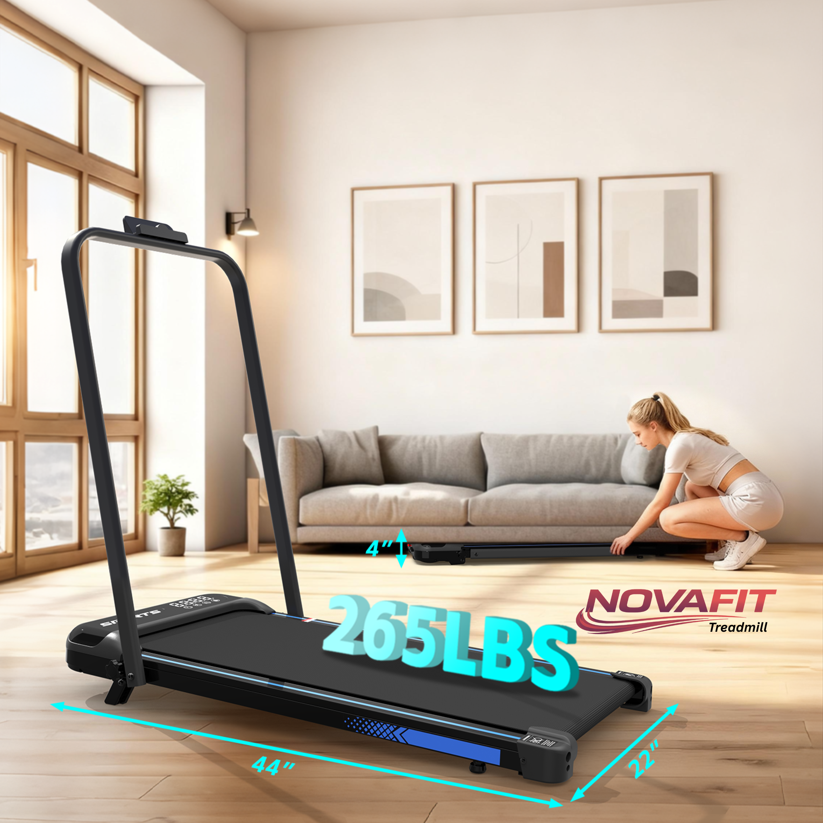 NovaFit MovePro™ 3-in-1 Folding Treadmill